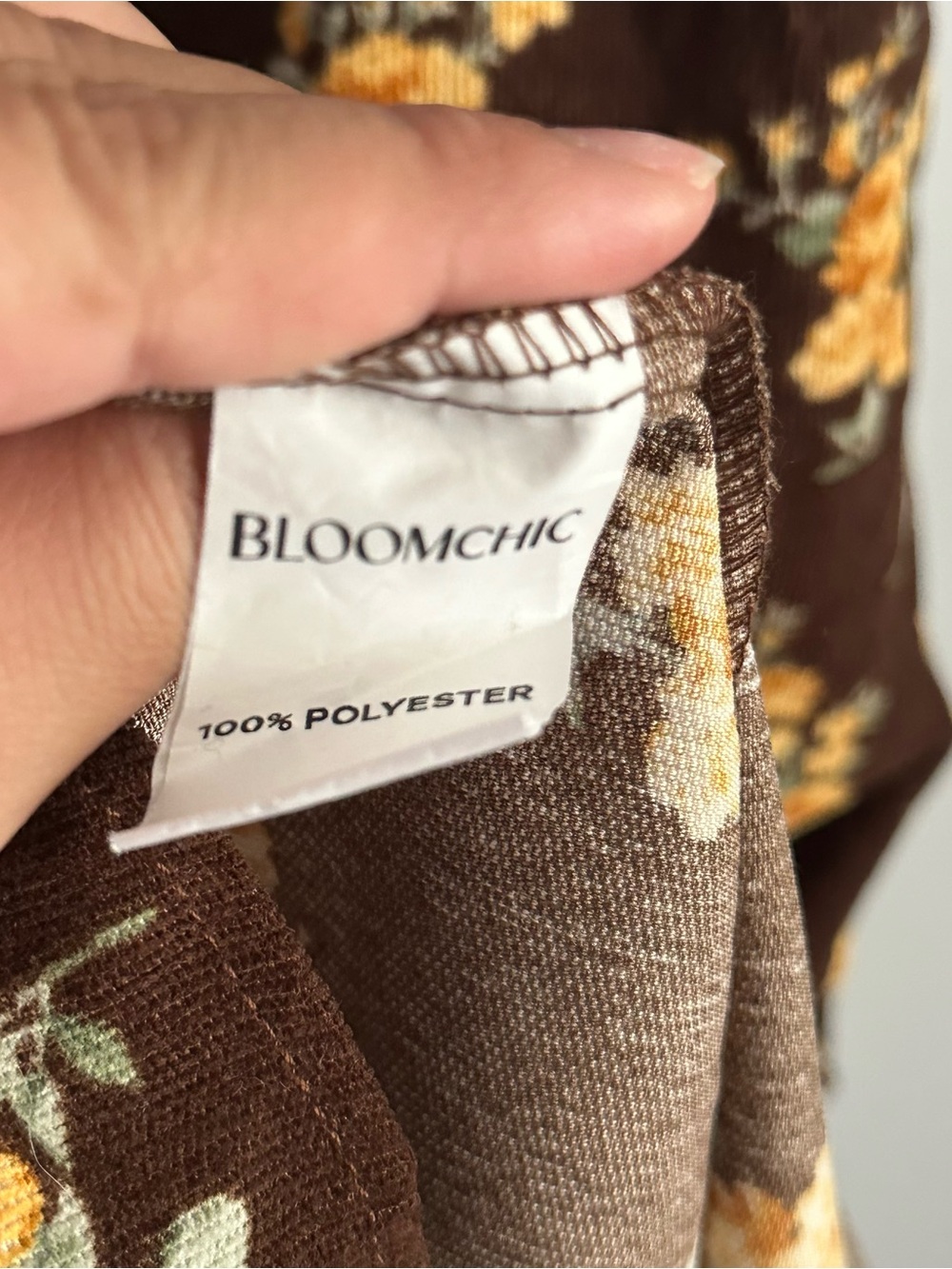 Bloomchic 3X 22/24 women’s overall corduroy floral dress midi brown fall 22-24 - Picture 6 of 8